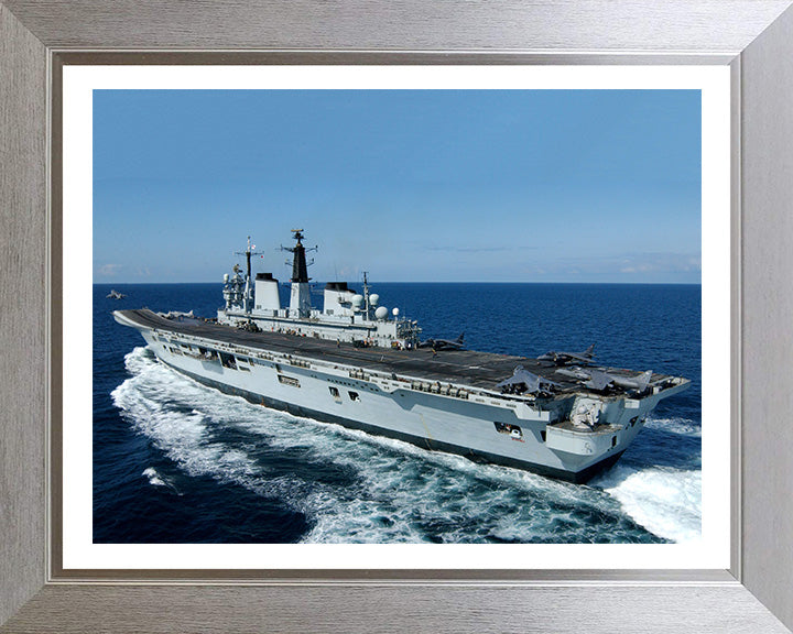 HMS Invincible R05 | Photo Print | Framed Print | Invincible Class | Aircraft Carrier | Royal Navy Hampshire Prints 10 x 8 Silver Frame Yes