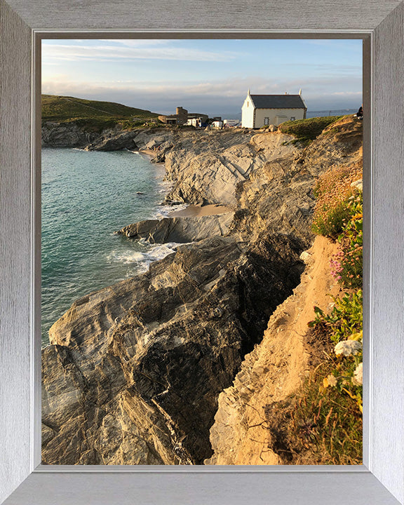 Cottage on the cliffs Newquay Cornwall Photo Print - Canvas - Framed Photo Print - Hampshire Prints