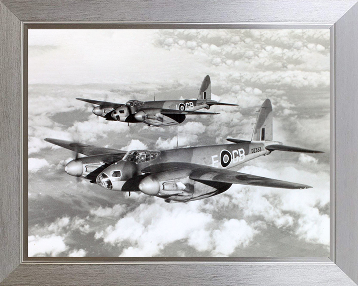 De Havilland Mosquito B Mk IVs | Photo Print | Framed Print | Military | Aircraft | Royal Air Force | Wall Art | Home Decor | Aviation | Photography Hampshire Prints 10 x 8 Silver Frame No