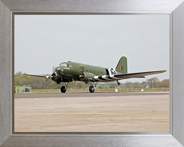 RAF BBMF Dakota Plane | Photo Print | Framed Print | Military | Aircraft | Royal Air Force | Wall Art | Home Decor | Aviation | Photography Hampshire Prints 10 x 8 Silver Frame No