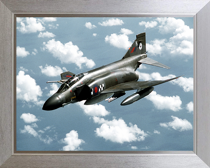 RAF RF-4 Phantom II Aircraft in flight | Photo Print | Framed Print | Military | Aircraft | Royal Air Force | Wall Art | Home Decor | Aviation | Photography Hampshire Prints 10 x 8 Silver Frame No