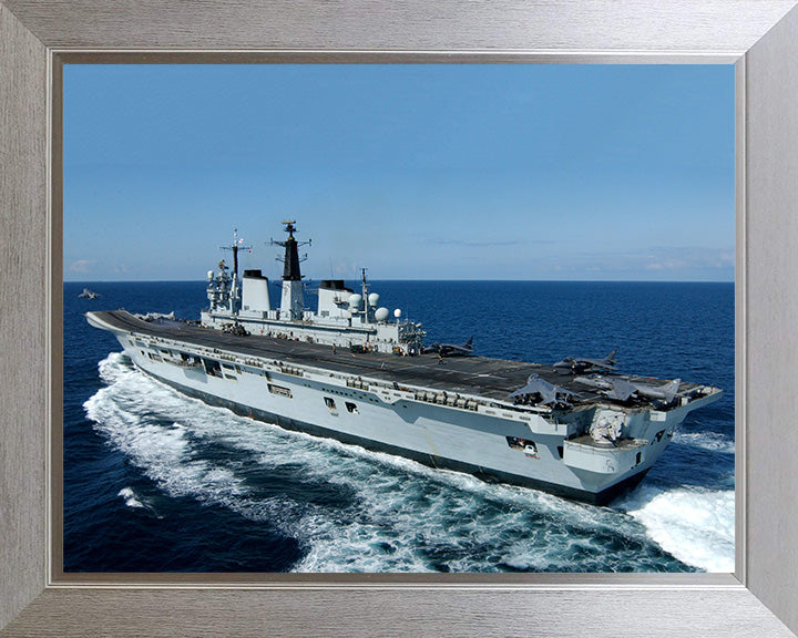 HMS Invincible R05 | Photo Print | Framed Print | Invincible Class | Aircraft Carrier | Royal Navy Hampshire Prints 10 x 8 Silver Frame No