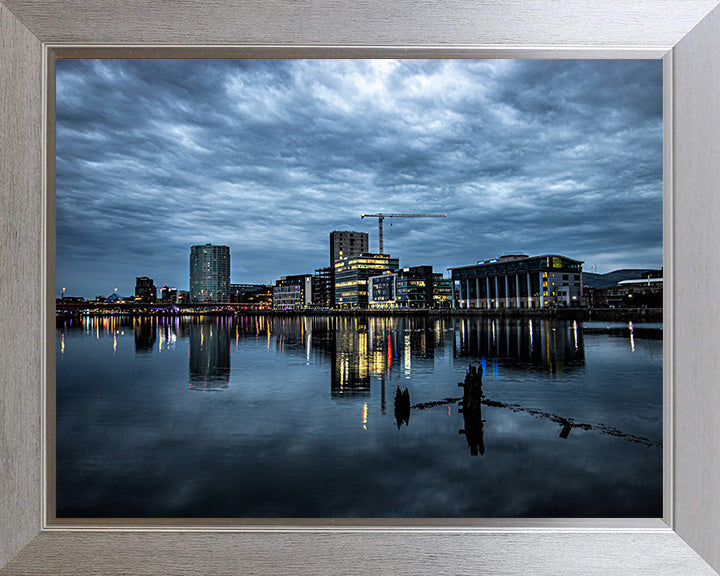 Belfast waterfront Northern Ireland at dusk Photo Print - Canvas - Framed Photo Print - Hampshire Prints