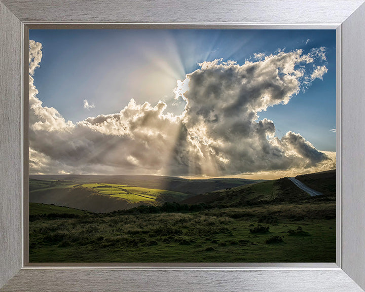 Light rays over Exmoor National Park somerset Photo Print - Canvas - Framed Photo Print - Hampshire Prints