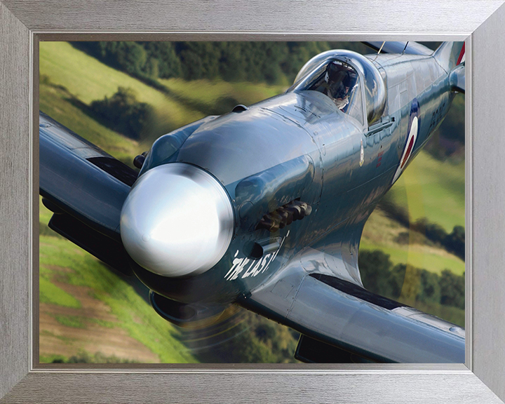RAF Spitfire Mk19 Closeup | Photo Print | Framed Print | Military | Aircraft | Royal Air Force | Wall Art | Home Decor | Aviation | Photography Hampshire Prints 10 x 8 Silver Frame No