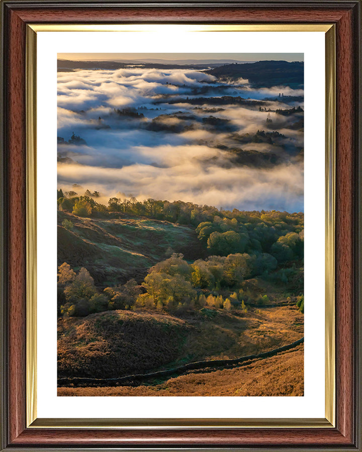 Mist over Loughrigg Fell Lake District Cumbria Photo Print - Canvas - Framed Photo Print - Hampshire Prints