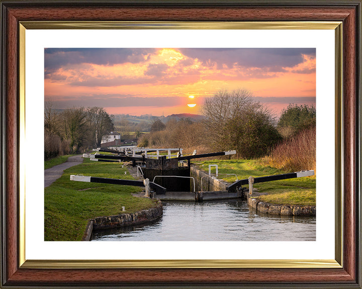 Kennet and Avon Canal Somerset at sunset Photo Print - Canvas - Framed Photo Print - Hampshire Prints