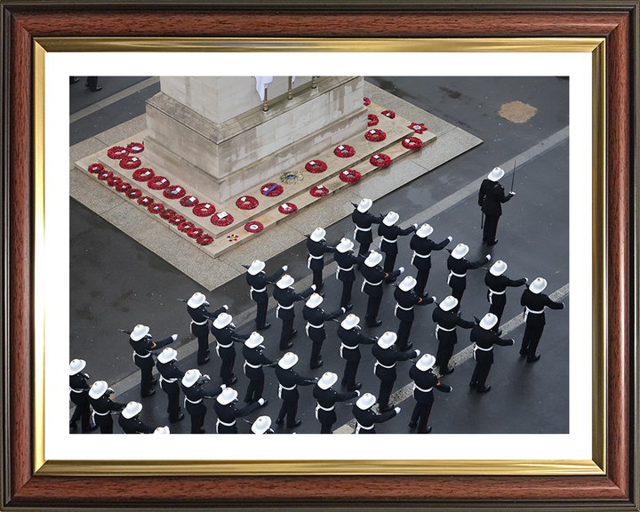 Royal Marines march past the Cenotaph London | Photo Print | Framed Print | Military | Commando | Wall Art | Home Decor | Photography Hampshire Prints 10 x 8 Classic Frame Yes