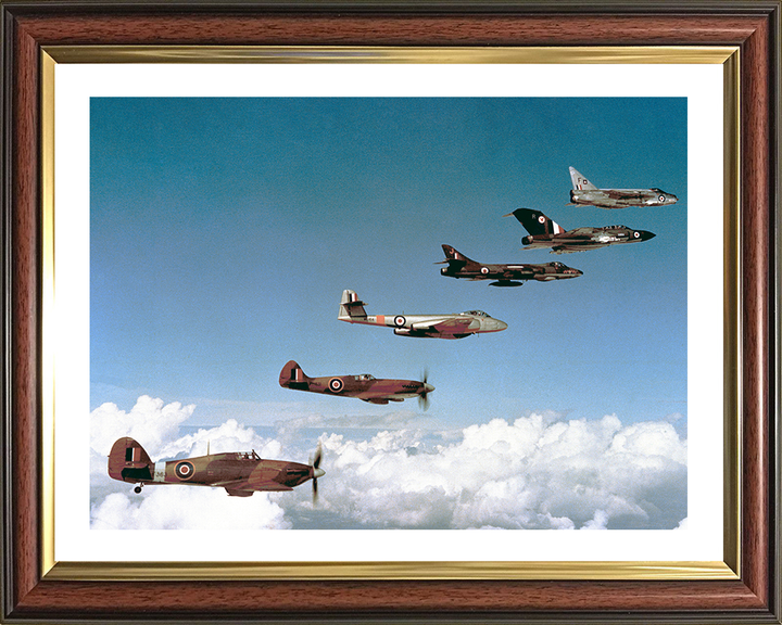 RAF Fighters 1940-1960 in flight | Photo Print | Framed Print | Military | Aircraft | Royal Air Force | Wall Art | Home Decor | Aviation | Photography Hampshire Prints 10 x 8 Classic Frame Yes