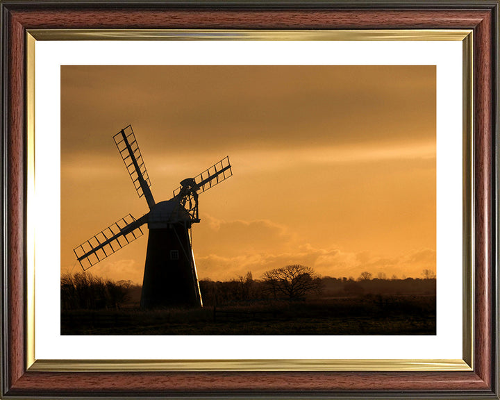 A Norfolk Broads windmill at sunset Photo Print - Canvas - Framed Photo Print - Hampshire Prints