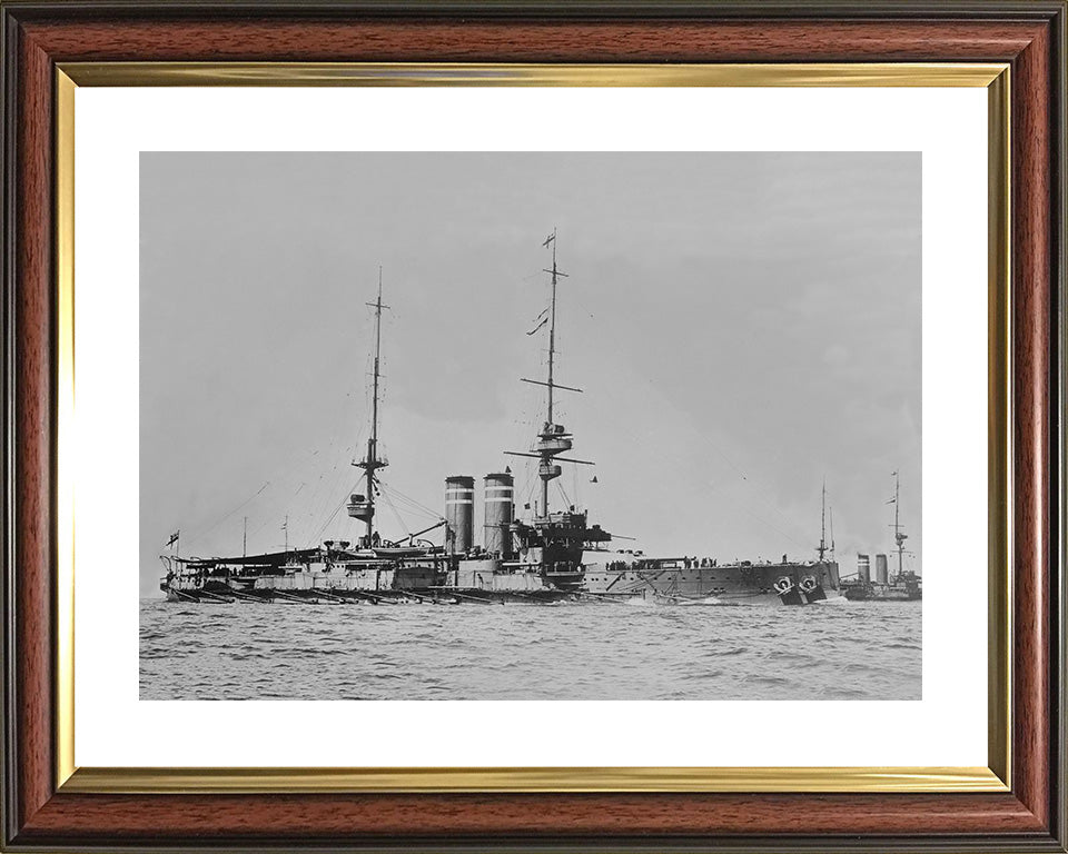 HMS King Edward VII Royal Navy pre dreadnought Battleship Photo Print or Framed Print - Hampshire Prints