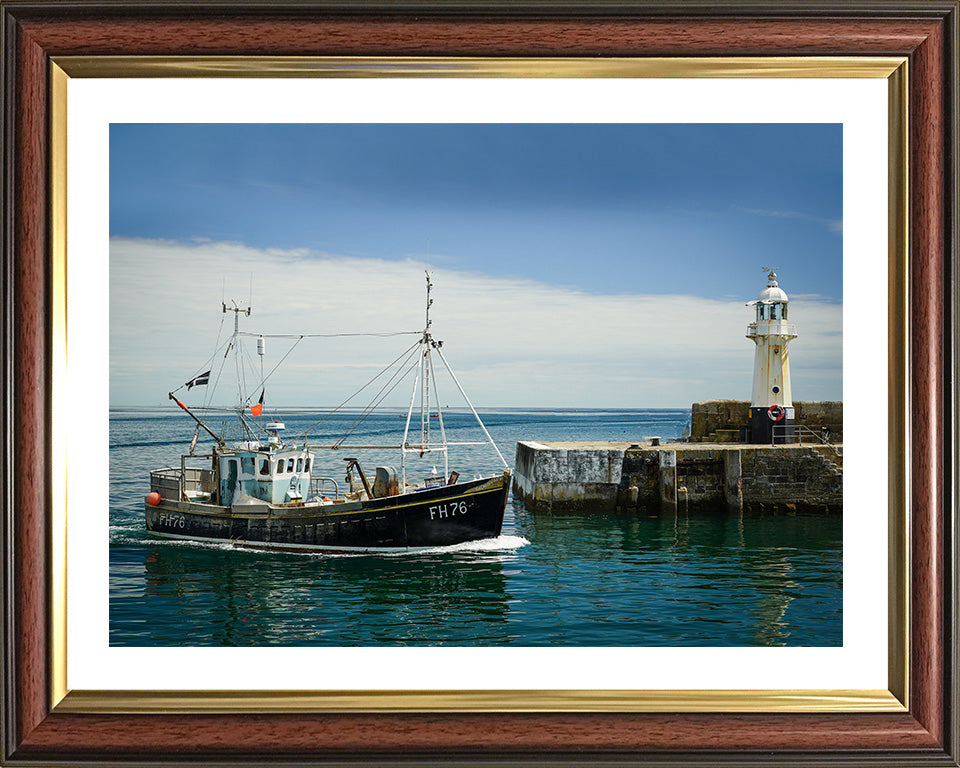 Fishing boat at Mevagissey harbour Cornwall Photo Print - Canvas - Framed Photo Print - Hampshire Prints