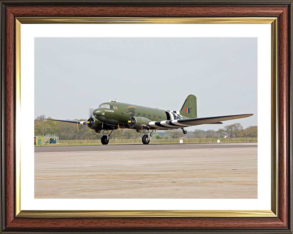 RAF BBMF Dakota Plane | Photo Print | Framed Print | Military | Aircraft | Royal Air Force | Wall Art | Home Decor | Aviation | Photography Hampshire Prints 10 x 8 Classic Frame Yes