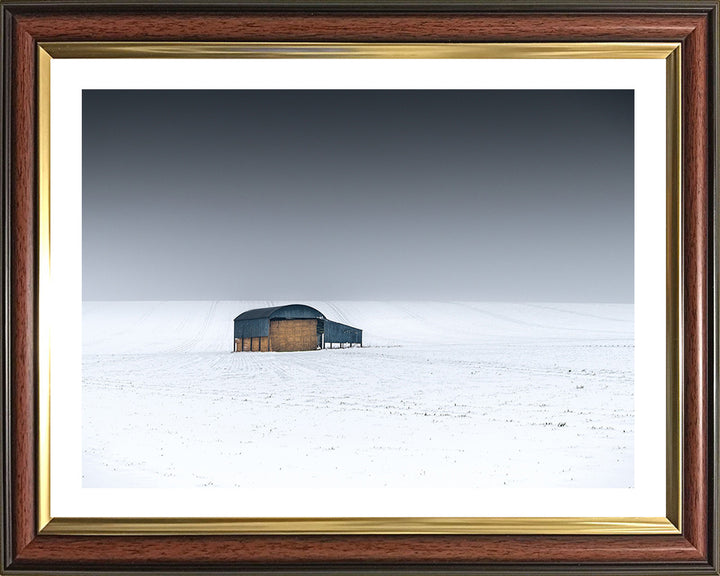 The Barn at Sixpenny Handley Dorset with snow Photo Print - Canvas - Framed Photo Print - Hampshire Prints
