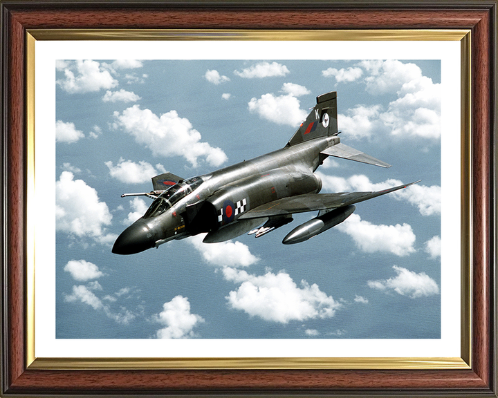 RAF RF-4 Phantom II Aircraft in flight | Photo Print | Framed Print | Military | Aircraft | Royal Air Force | Wall Art | Home Decor | Aviation | Photography Hampshire Prints 10 x 8 Classic Frame Yes