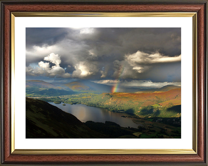 Rainbow over Keswick in the Lake District Cumbria Photo Print - Canvas - Framed Photo Print - Hampshire Prints