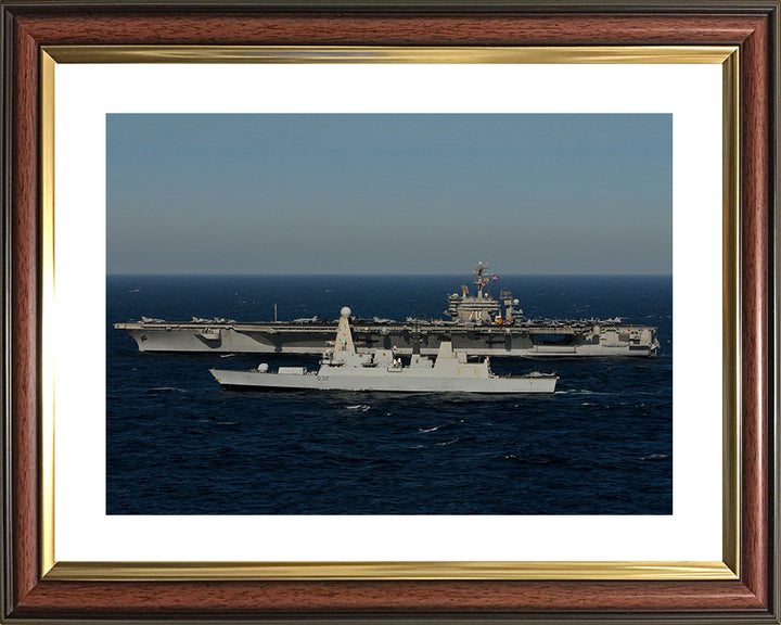HMS Daring D32 with USS Carl Vinson | Photo Print | Framed Print | Poster | Type 45 | Destroyer | Royal Navy Hampshire Prints