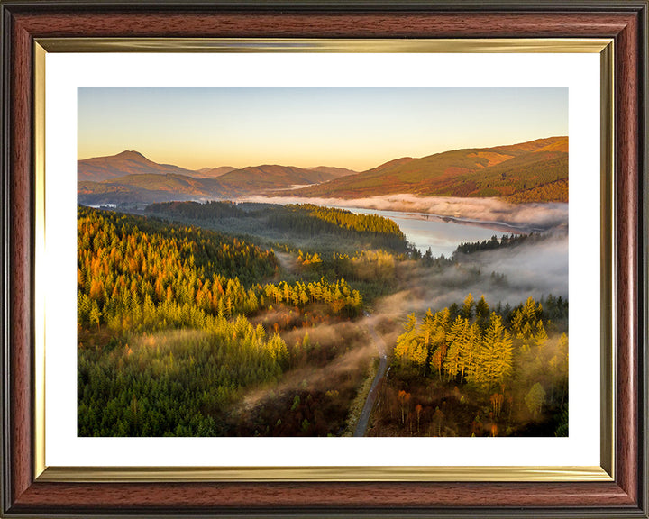 A misty Loch Ard Scotland from above Photo Print - Canvas - Framed Photo Print - Hampshire Prints