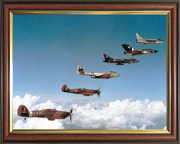 RAF Fighters 1940-1960 in flight | Photo Print | Framed Print | Military | Aircraft | Royal Air Force | Wall Art | Home Decor | Aviation | Photography Hampshire Prints 10 x 8 Classic Frame No