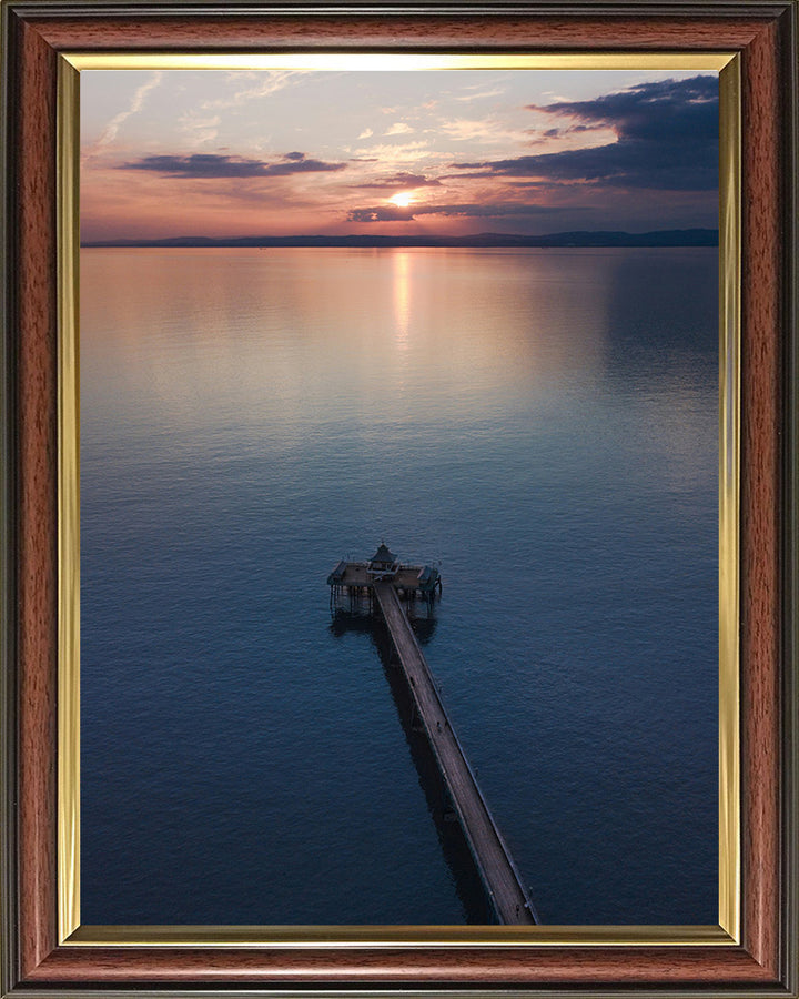 Clevedon Pier Somerset sunset from above Photo Print - Canvas - Framed Photo Print - Hampshire Prints