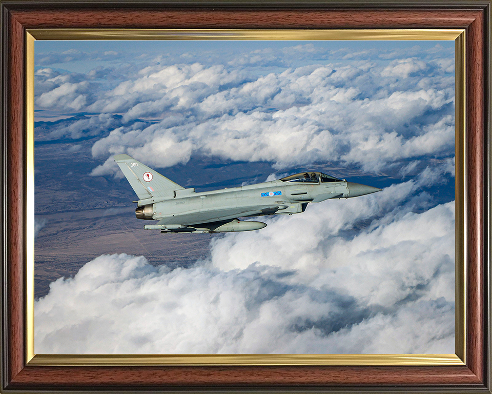 RAF 6 Squadron Typhoon in flight | Photo Print | Framed Print | Military | Aircraft | Royal Air Force | Wall Art | Home Decor | Aviation | Photography Hampshire Prints 10 x 8 Classic Frame No