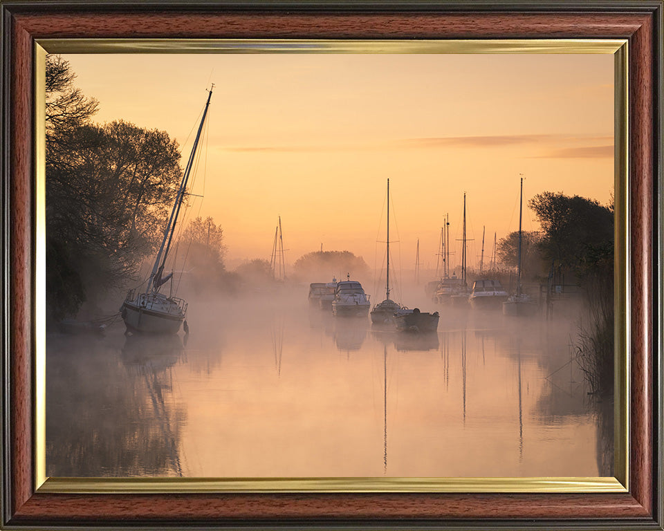 Misty River Frome Wareham Dorset at sunrise Photo Print - Canvas - Framed Photo Print - Hampshire Prints