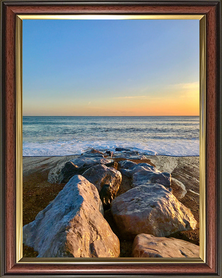 Worthing beach West Sussex at sunset Photo Print - Canvas - Framed Photo Print - Hampshire Prints