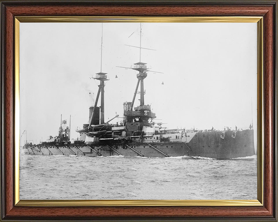HMS Bellerophon (1907) Royal Navy Bellerophon class dreadnought battleship Photo Print or Framed Print - Hampshire Prints