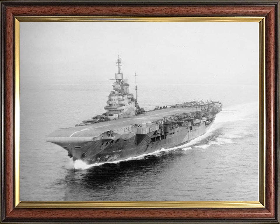 HMS Indomitable (92) Royal Navy Modified Illustrious class aircraft carrier Photo Print or Framed Print - Hampshire Prints