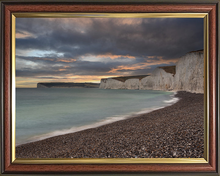 Birling Gap beach and cliffs East Sussex at sunset Photo Print - Canvas - Framed Photo Print - Hampshire Prints