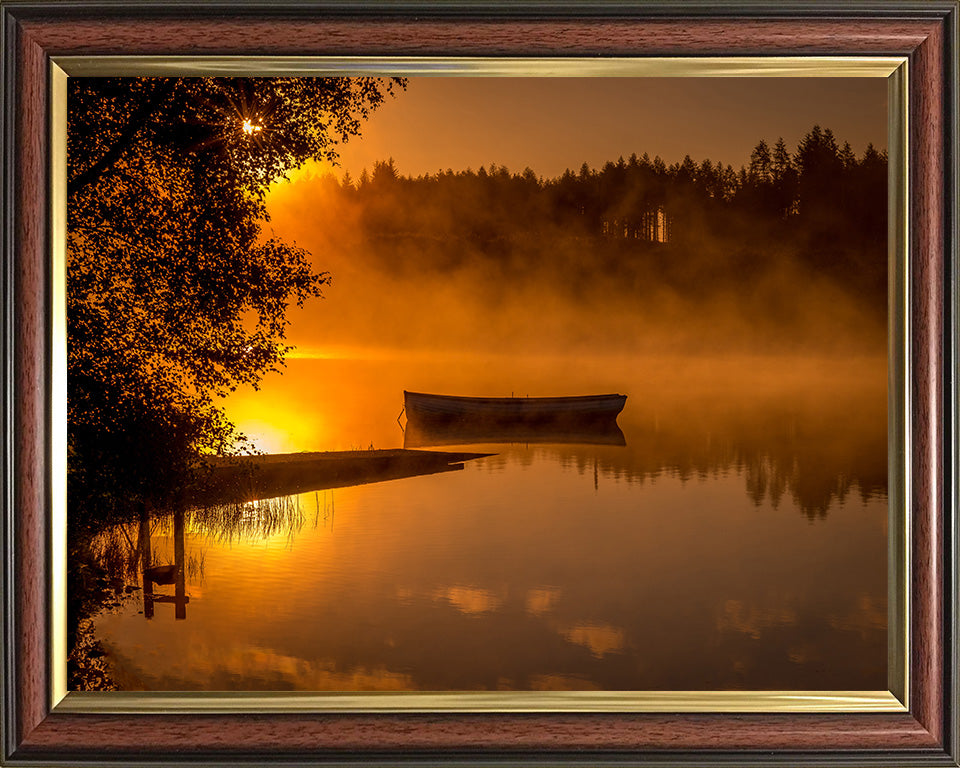 A misty sunrise on Loch Rusky the Trossachs Scotland Photo Print - Canvas - Framed Photo Print - Hampshire Prints
