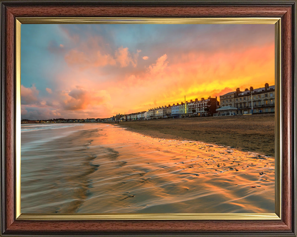Weymouth beach seafront Dorset at sunset Photo Print - Canvas - Framed Photo Print - Hampshire Prints