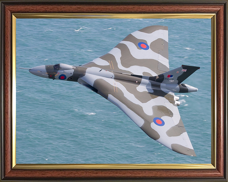 RAF Avro Vulcan Bomber in Flight | Photo Print | Framed Print | Military | Aircraft | Royal Air Force | Wall Art | Home Decor | Aviation | Photography Hampshire Prints 10 x 8 Classic Frame No