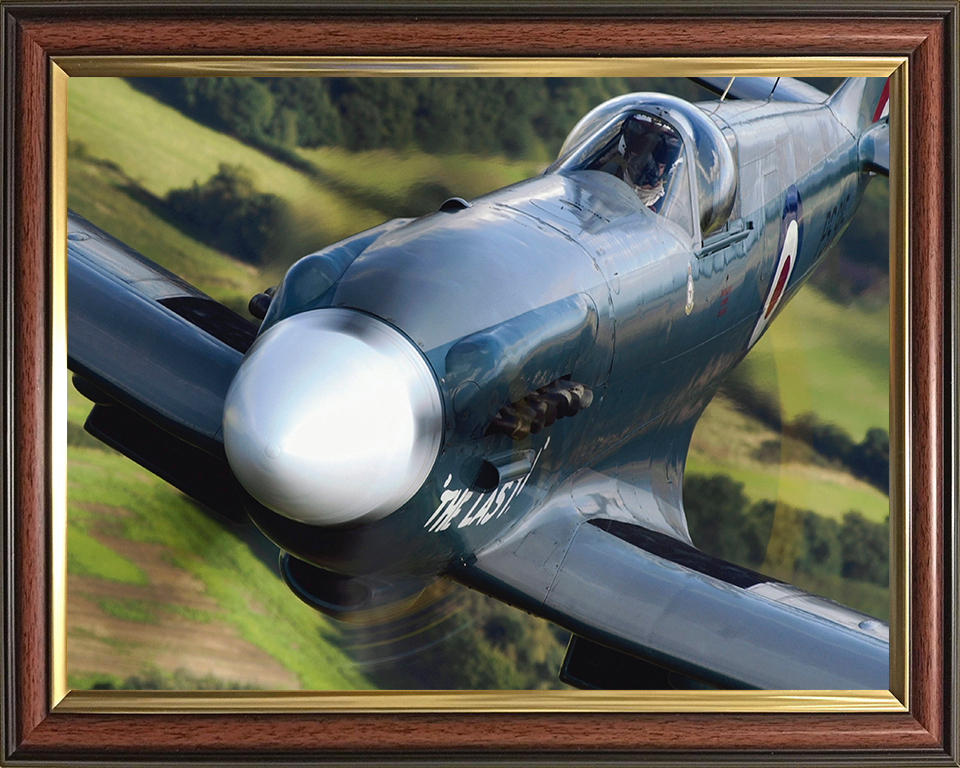 RAF Spitfire Mk19 Closeup | Photo Print | Framed Print | Military | Aircraft | Royal Air Force | Wall Art | Home Decor | Aviation | Photography Hampshire Prints 10 x 8 Classic Frame No