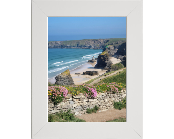 Bedruthan Steps in Cornwall in spring Photo Print - Canvas - Framed Photo Print - Hampshire Prints