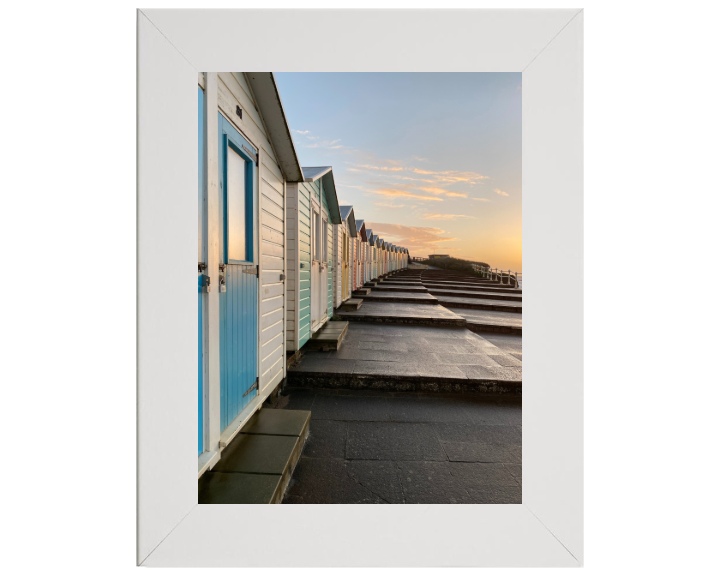 Beach huts in Bude Cornwall at sunset Photo Print - Canvas - Framed Photo Print - Hampshire Prints