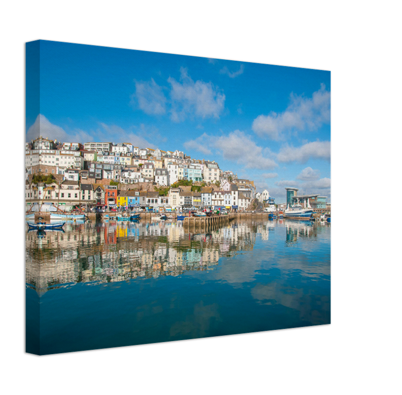 Brixham Harbour Devon reflections Photo Print - Canvas - Framed Photo Print - Hampshire Prints
