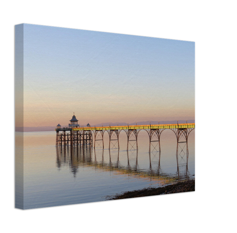 Clevedon Pier Somerset at sunset Photo Print - Canvas - Framed Photo Print - Hampshire Prints