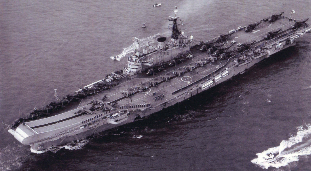 HMS Hermes R12 Royal Navy Centaur class Aircraft carrier Photo Print or Framed Print - Hampshire Prints