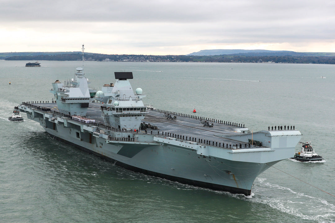 HMS Prince of Wales R09 Royal Navy Queen Elizabeth Class aircraft carrier Photo Print or Framed Print - Hampshire Prints