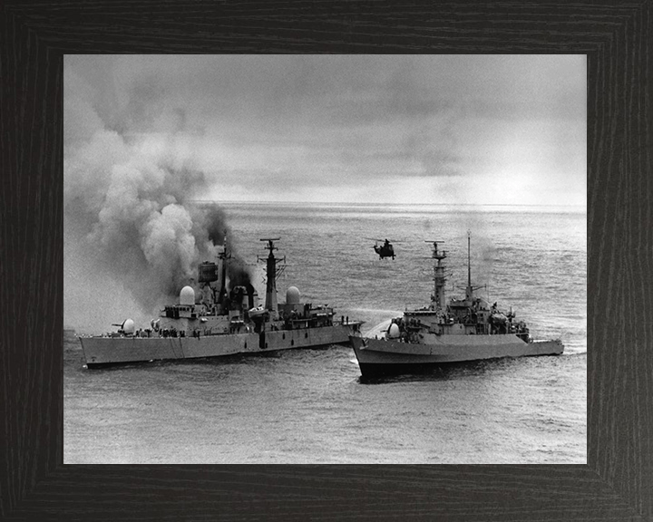 HMS Arrow F173 alongside HMS Sheffield D80 | Falklands War | Photo Print | Framed Print Hampshire Prints