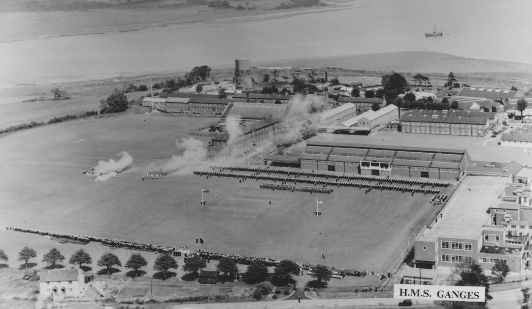 HMS Ganges Royal Navy basic training establishment Aerial Photo Print or Framed Photo Print - Hampshire Prints