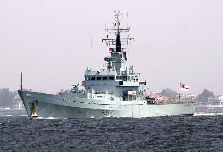 HMS Dumbarton Castle P265 Royal Navy Castle class patrol vessel Photo Print or Framed Print - Hampshire Prints