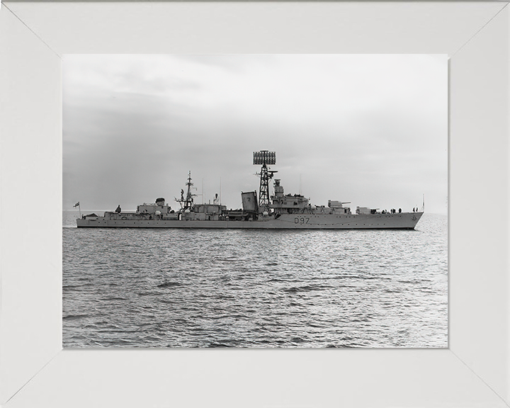 HMS Corunna D97 | Photo Print | Framed Print | Battle Class | Destroyer | Royal Navy Hampshire Prints 10 x 8 White Frame No