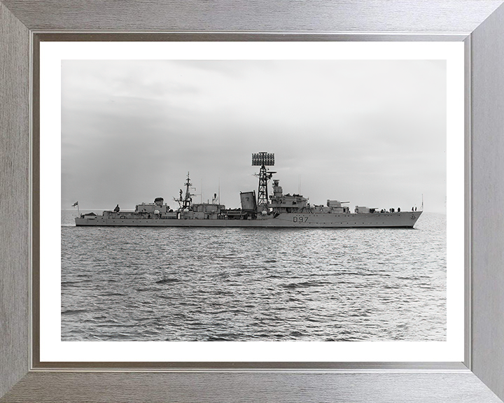 HMS Corunna D97 | Photo Print | Framed Print | Battle Class | Destroyer | Royal Navy Hampshire Prints 10 x 8 Silver Frame Yes