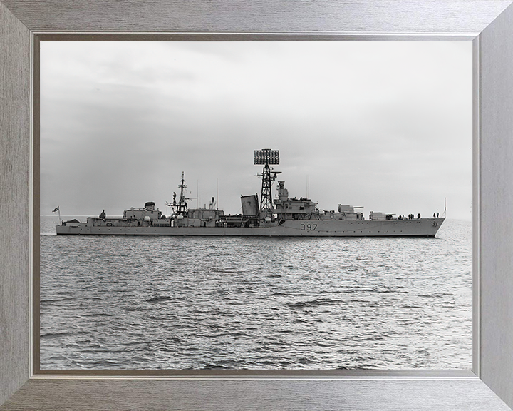 HMS Corunna D97 | Photo Print | Framed Print | Battle Class | Destroyer | Royal Navy Hampshire Prints 10 x 8 Silver Frame No