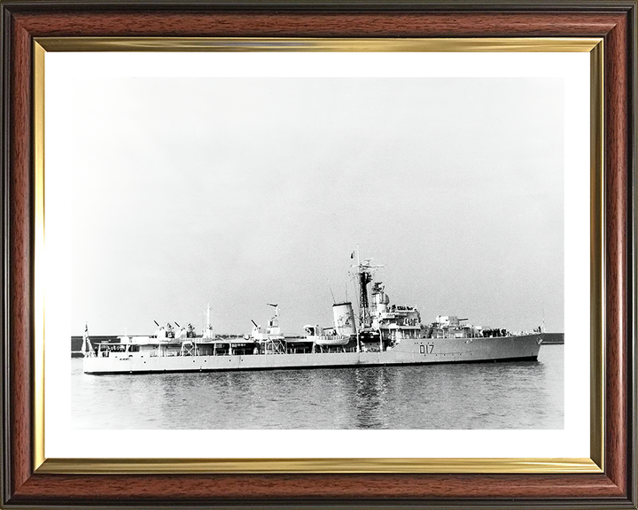 HMS Alamein (D17) Photo Print - Starboard View - Royal Navy Battle Class Destroyer Hampshire Prints 10 x 8 Classic Frame Yes