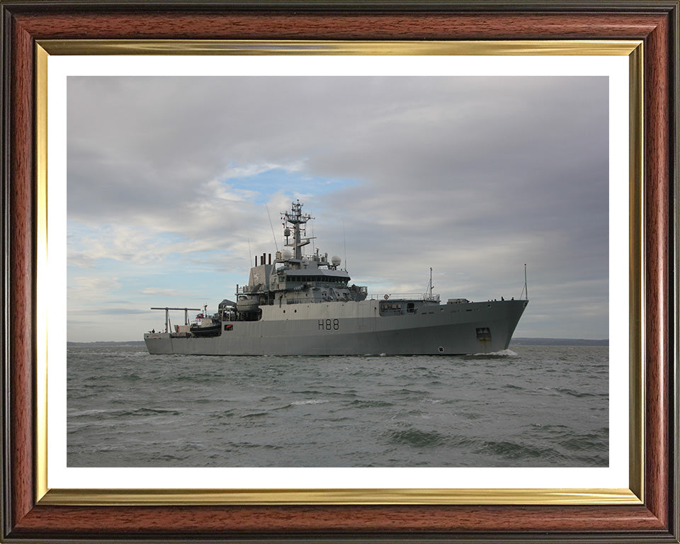 HMS Enterprise H88 Royal Navy hydrographic survey vessel Photo Print or Framed Print - Hampshire Prints