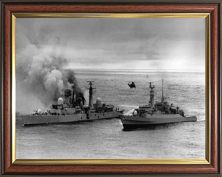 HMS Arrow F173 alongside HMS Sheffield D80 | Falklands War | Photo Print | Framed Print Hampshire Prints